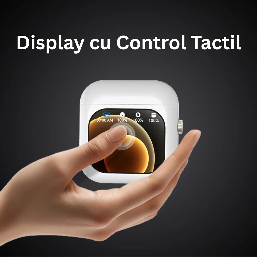 Casti Wireless Bluetooth cu Control Touch si Ecran LCD