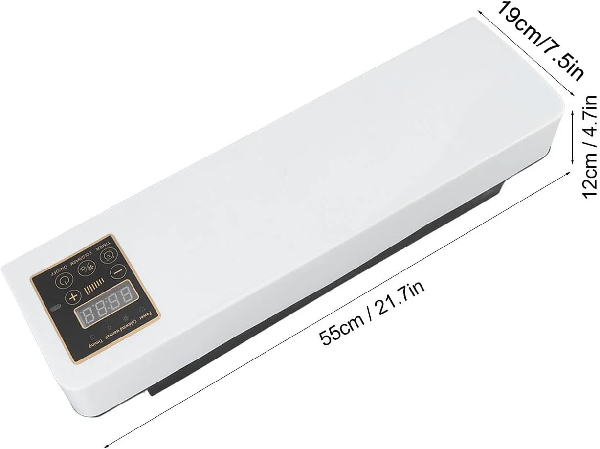 Mini aer conditionat cu ventilator, 2 in 1, 55 cm, Rece/Cald, 16 - 40 grade, 1800W, cu telecomanda, Alb
