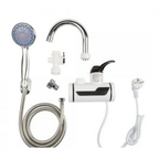 Robinet electric apă caldă instant, 3000W, cu duș și furtun, afișaj LCD, montaj perete, IPX4