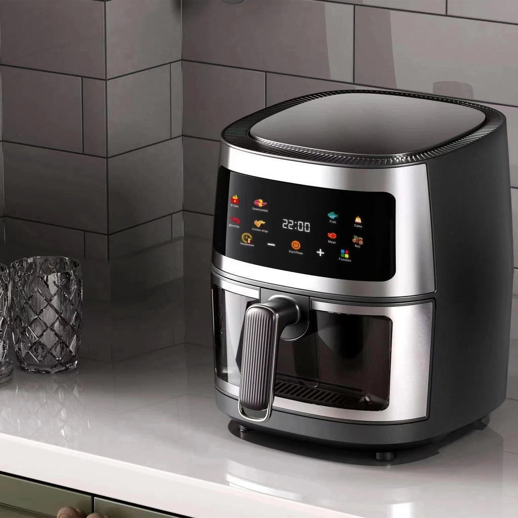 Air Fryer 10L, 2400 W, afisaj digital LCD color, Touch control, otel inoxidabil