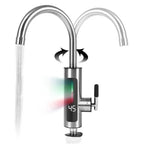 Robinet electric apă caldă instant din inox, 3000W, afișaj digital, rotire 360°, IPX4