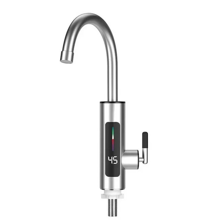 Robinet electric apă caldă instant din inox, 3000W, afișaj digital, rotire 360°, IPX4