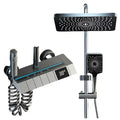 Set de dus cu afisaj LED si control termostatic, 4 moduri de pulverizare, sistem cu aer, din inox