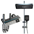 Set de dus cu afisaj LED si control termostatic, 4 moduri de pulverizare, sistem cu aer, din inox