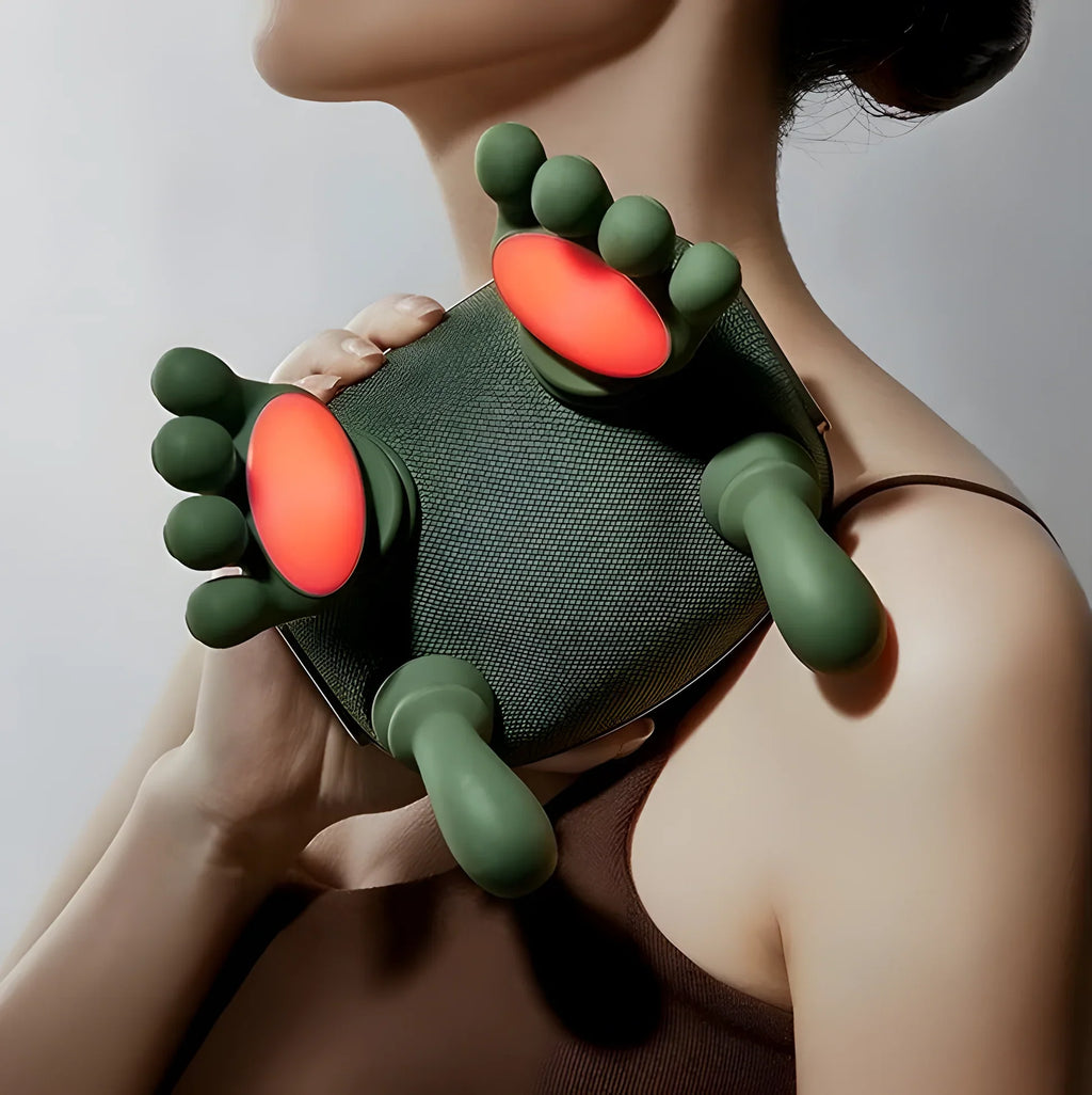 Aparat Masaj Cervical Multifunctional, 4D, 3 Intensitati, 2 Trepte Caldura 40/45°C, Wireless, Autonomie 70 min