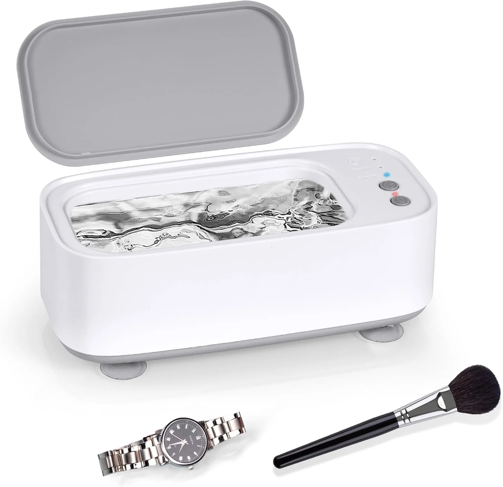 Curatator avansat cu ultrasunete pentru cosmetice, bijuterii, ochelari, portabil, sterilizeaza si dezinfecteaza, plastic si otel inoxidabil, 600 ml