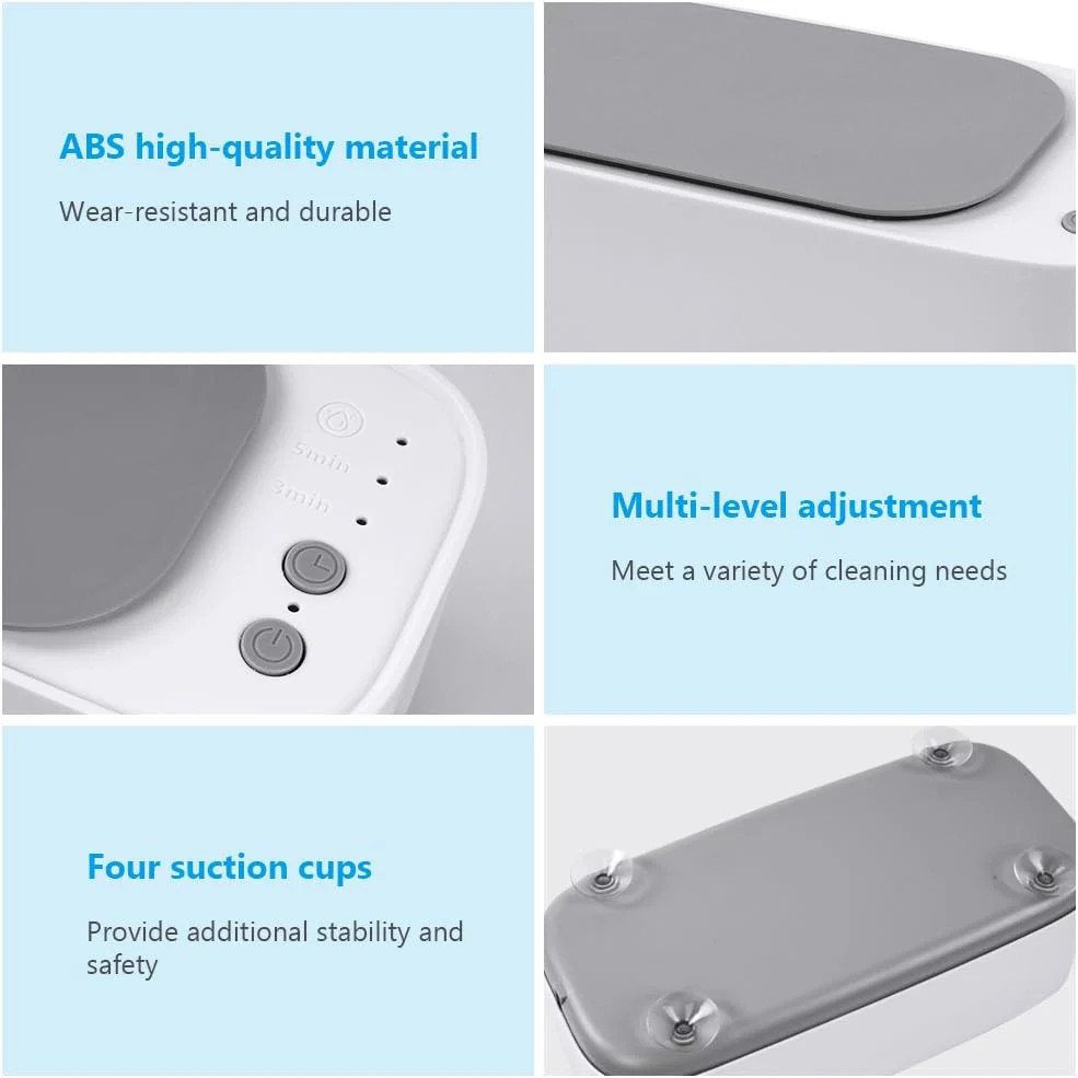 Curatator avansat cu ultrasunete pentru cosmetice, bijuterii, ochelari, portabil, sterilizeaza si dezinfecteaza, plastic si otel inoxidabil, 600 ml