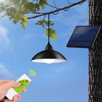 Lampa solara suspendata cu 2 becuri LED, telecomanda, 50W