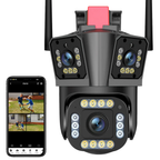 Camera de Supraveghere Tripla WIFI, 12MP, Exterior/Interior, Ultra HD,