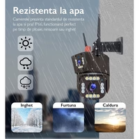 Camera de Supraveghere Tripla WIFI, 12MP, Exterior/Interior, Ultra HD,