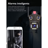 Camera de Supraveghere Tripla WIFI, 12MP, Exterior/Interior, Ultra HD,