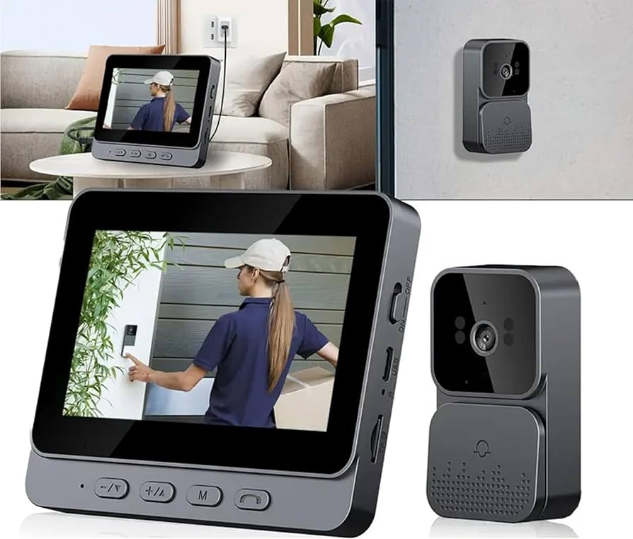 Sonerie video inteligenta Wireless, Ecran IPS 4.3 inch, Night Vision, Senzor IR