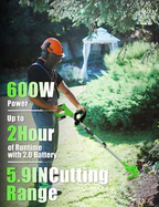 Motocoasa electrica 48V, 4000 mAh, 18000 RPM, cu acumulatori