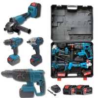Trusa 4 piese cu acumulator, autofiletanta, rotopercutor, polizor unghiular, bormasina