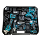 Trusa 4 piese cu acumulator, autofiletanta, rotopercutor, polizor unghiular, bormasina