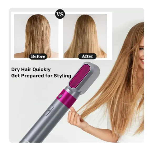 Set modelator de par Multistyler Airwrap Hot Air Styler 5 in 1, ondulator, uscator, accesorii