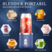 Mini Blender Portabil USB 6 Lame Inox | 400 Ml | 21000 RPM | 2 Pahare ABS | Baterie 12000 mAh