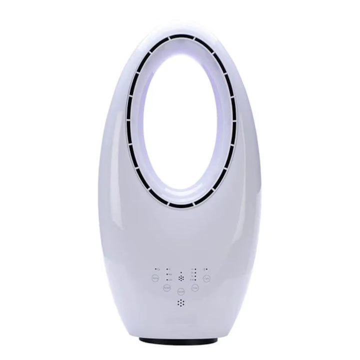 Ventilator si Purificator aer fara palete Tobi, SPIKO® Bladeless, Oscilant, LED, Telecomanda