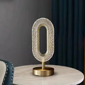 Lampă LED Cristal, Lumina Ambientală 3 Culori, Control Touch, Reîncărcabilă USB, Portabilă, Auriu